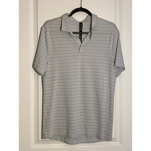 Lululemon Evolution Long Sleeve Performance Polo Shirt Mens‎ Sz M Ivory Read - Picture 1 of 5